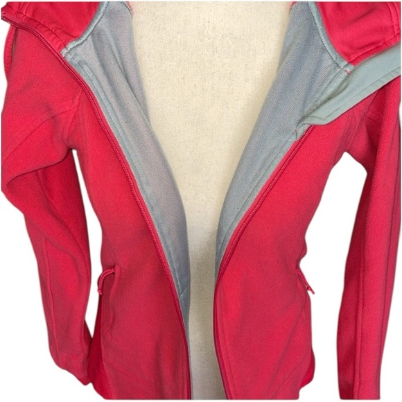 Columbia Benton Springs Fuchsia Hot Pink Full Zip Fleece Hoodie Gray Accents - Picture 15 of 16